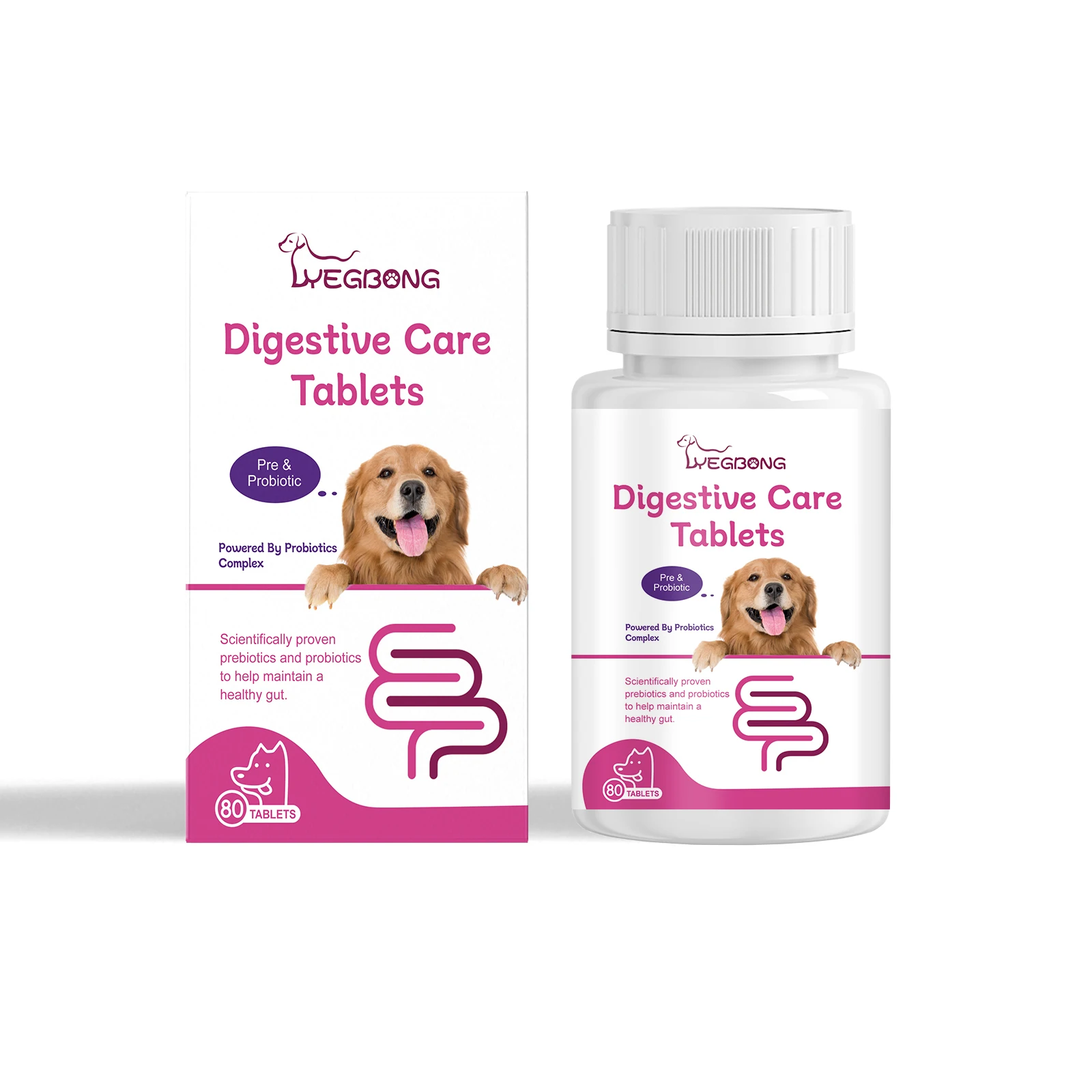 

Yegbong Dog Probiotic Tablets Improve Gut Health Balance, Digestive Absorption, Pet Nutritional Supplements