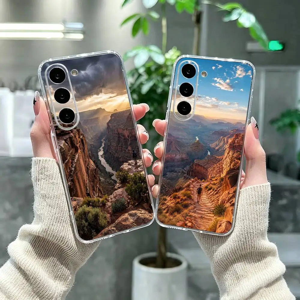 Great view Grand Canyon Clear Hard Phone Case For Samsung A71, A70, A52, A51, A40, A30,Transparent Cover