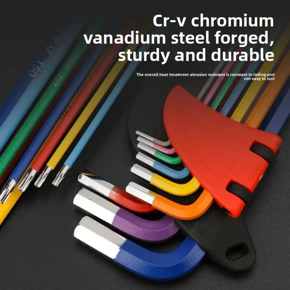 Allen Key Set L Wrench Kit For Allen Screw 9PCS Long Arm Hex Key Set 1.5mm To 10mm Hexagon Spanner Hand Tools For Bicycle Repair