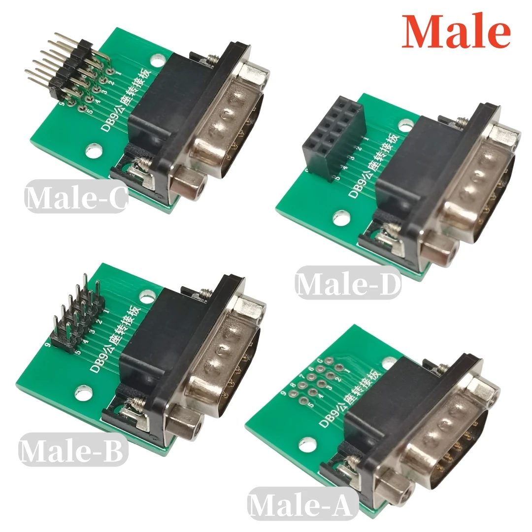 DB9 Male and female base test board 9P male and female base adapter board to 2.54DIP data cable adapter board PCB