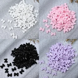100pc Pink Beige Bow Resin Nail Art Decoration 3D Cream Color Bowknot Nail Charm Ornament Jewelry DIY Manicure Classic Accessory