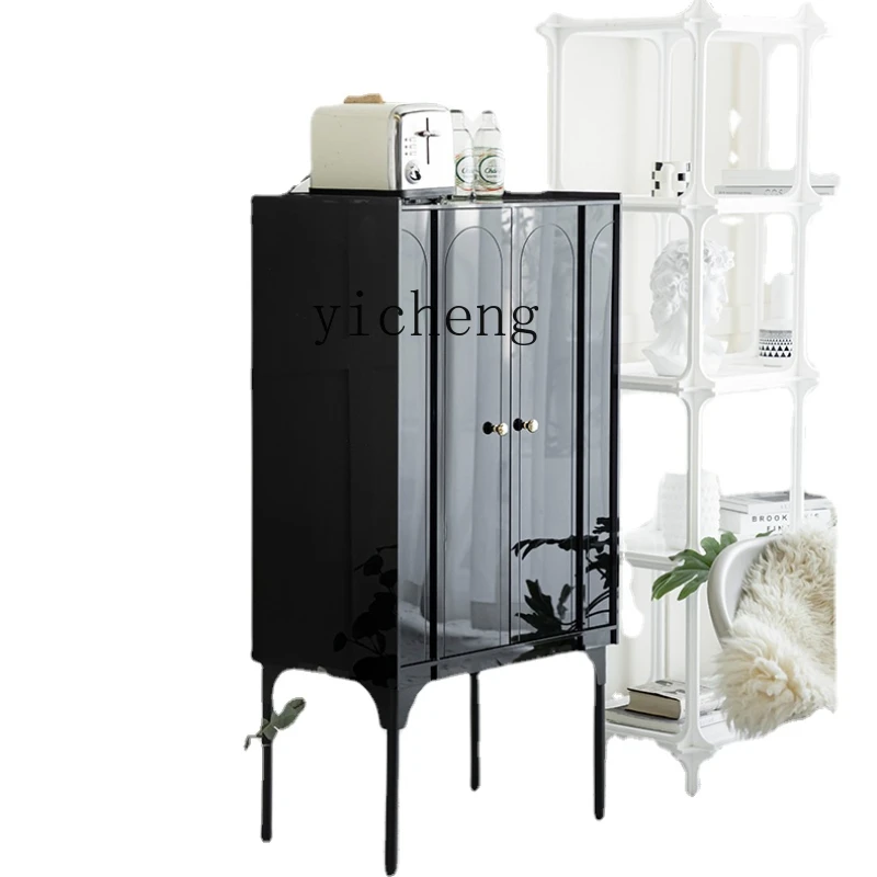 Zc Sideboard Cabinet Modern Minimalist Wine Cabinet Living Room Acrylic Storage Locker Glass Entrance Cabinet