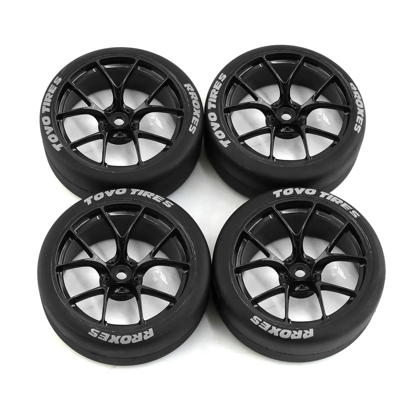2-4pcs 1/10 RC Drift Tires and Plastic Wheels Rims 12mm Hex for 1:10 On Road Touring Street Car Tamiya HPI KYOSHO XV02 XV01 TT01