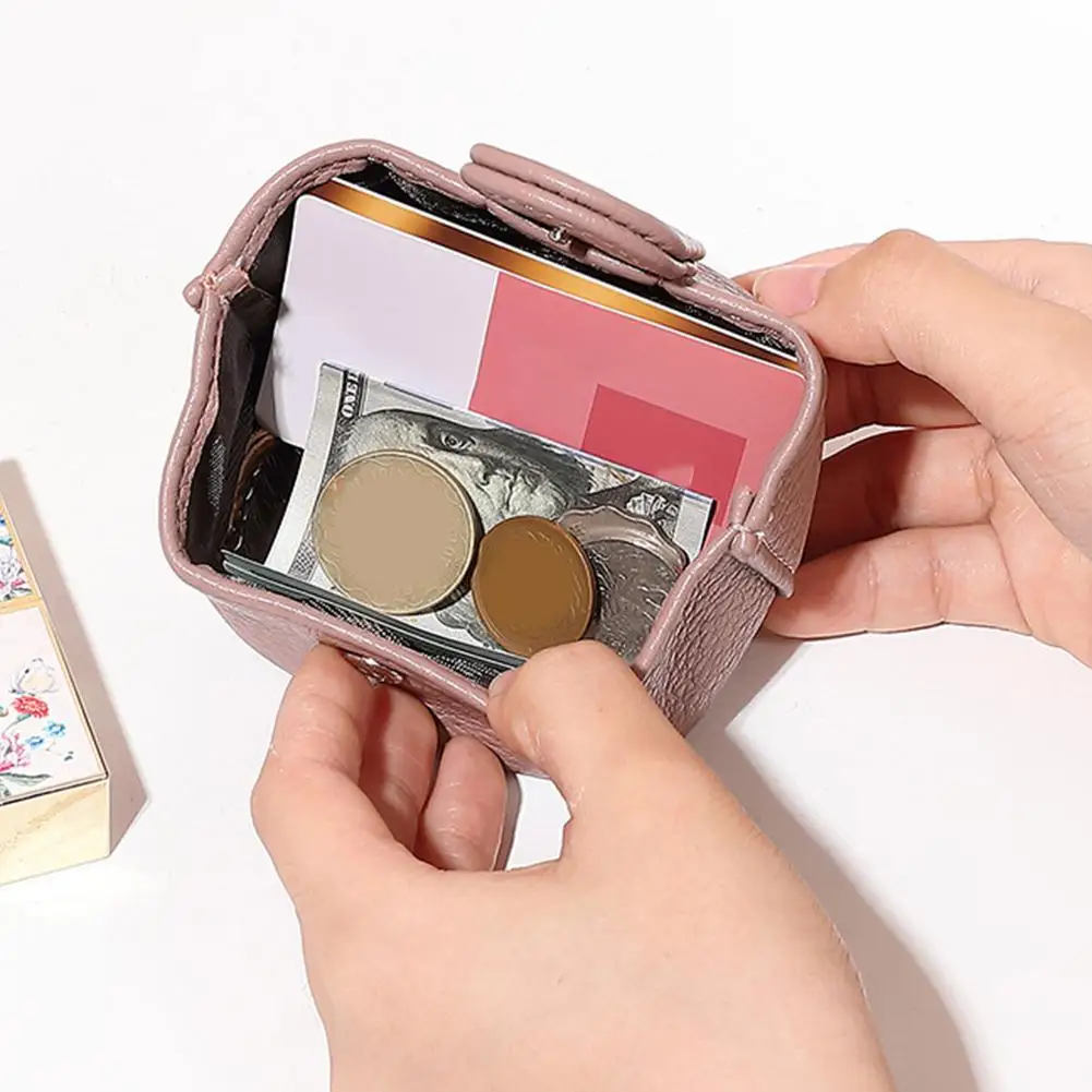 بو الجلود محفظة نسائية للعملات المعدنية البسيطة المحمولة أزياء المرأة المحفظة سماعة مفتاح حقيبة التخزين الإبداعية الحقيبة الصغيرة هدية الكريسماس