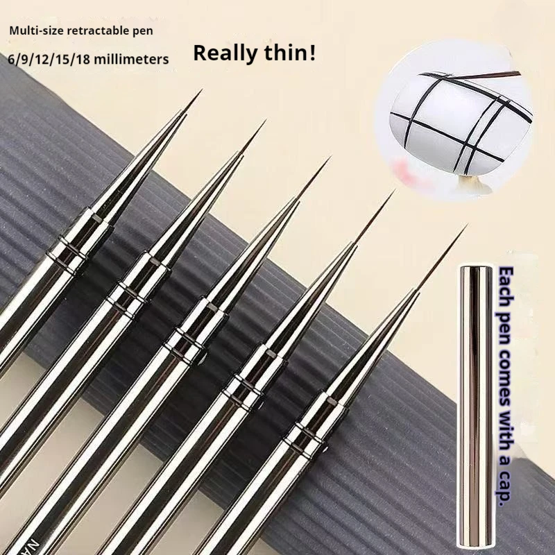 Nails Art Liner Brushes Elongated Lines Striping Drawing Painting 6/9/12/15/18mm Nail Design Pen Professional Manicure Tool