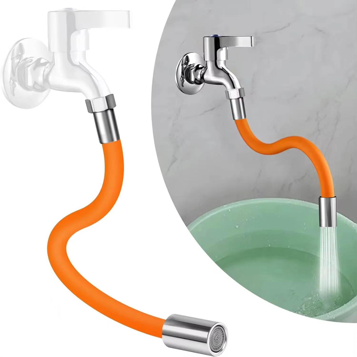 1Pc Faucet Universal Extended Water Pipe Anti-Splash Extension Pipe for Bathroom Kitchen Flexible Shower Hose Tube