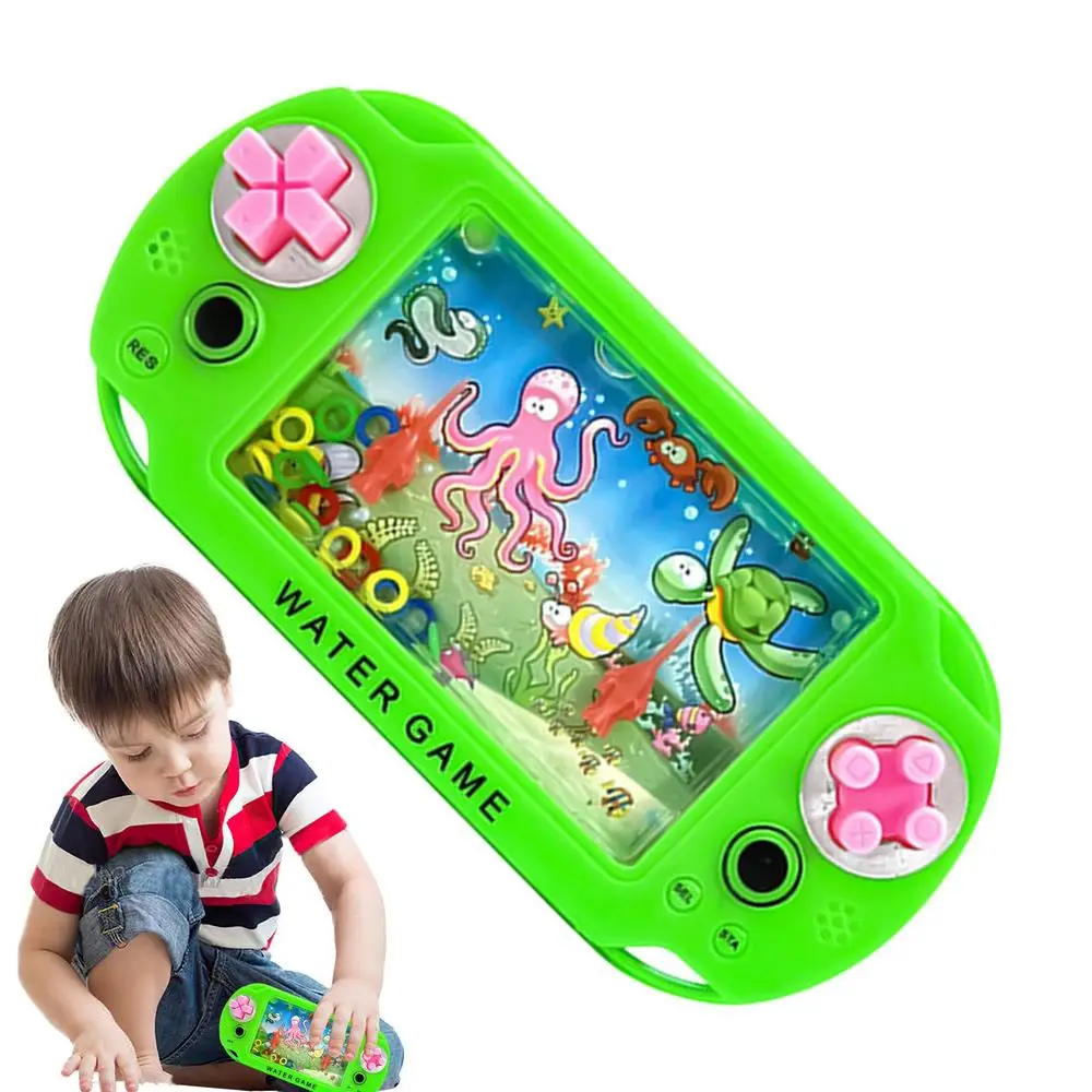 Stressabbau-Spielzeug Wasserring-Spiel Nostalgisches Wurfringspiel Handliches Wasserspielzeug Geburtstagsgeschenk für Kinder Zufälliger Ozean-Stil – Detail 3