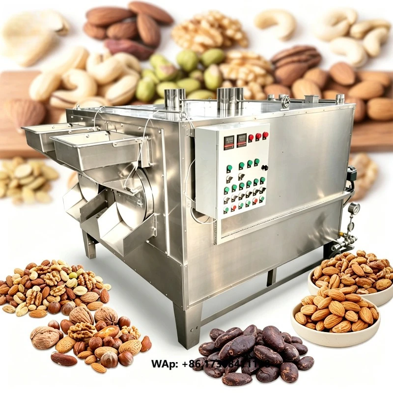 50 Kg/h Stainless Steel Electric or Gas Peanut Groundnut Roasting Machine Peanut Roaster Machine