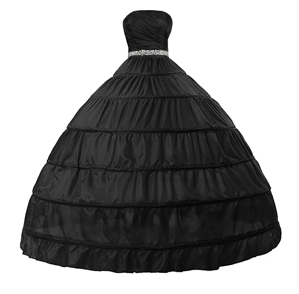 Casamento Crinoline Underskirt, Vestido De Noiva, Meio deslizamento, 6 Anágua Hoop