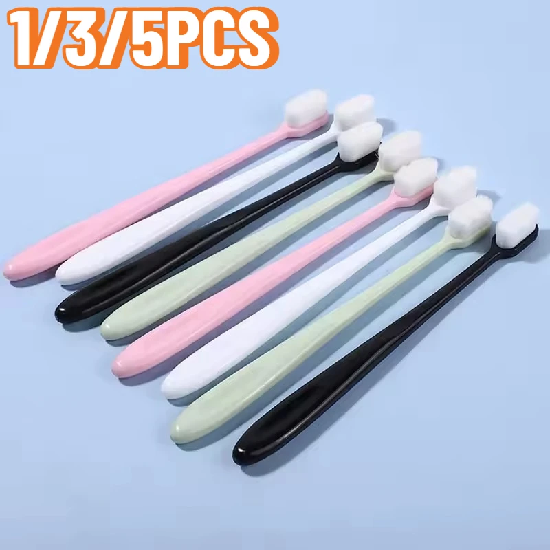 

1/3/5PCS Random Color Portable Toothbrush Ultra Soft-bristled Toothbrush Nano Toothbrush Sutiable For Hotel Travel Purposes