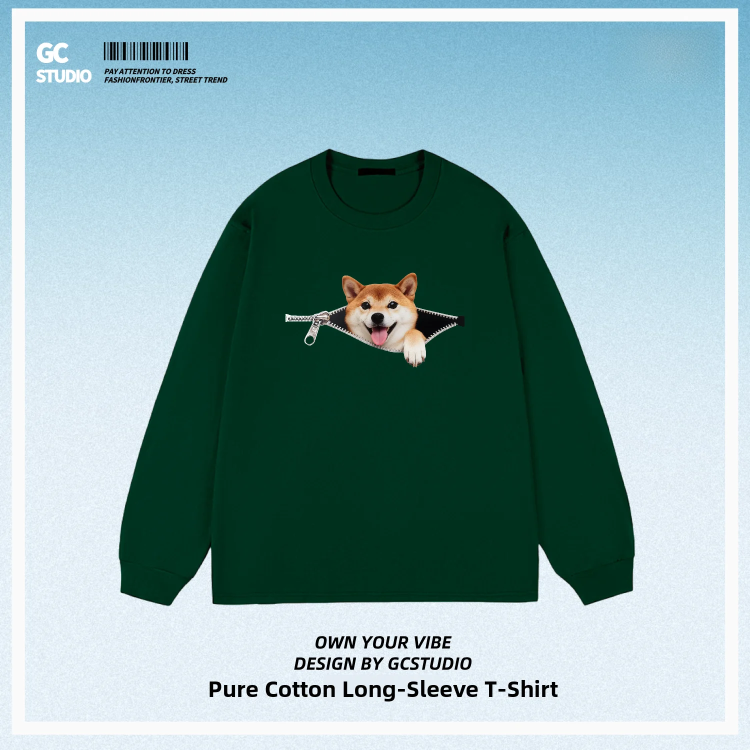 Unisex Long Sleeve Cotton T-Shirt Dog Theme Creative Fun Print Casual Style Summer Fashion Youth  Arc'joker Brand