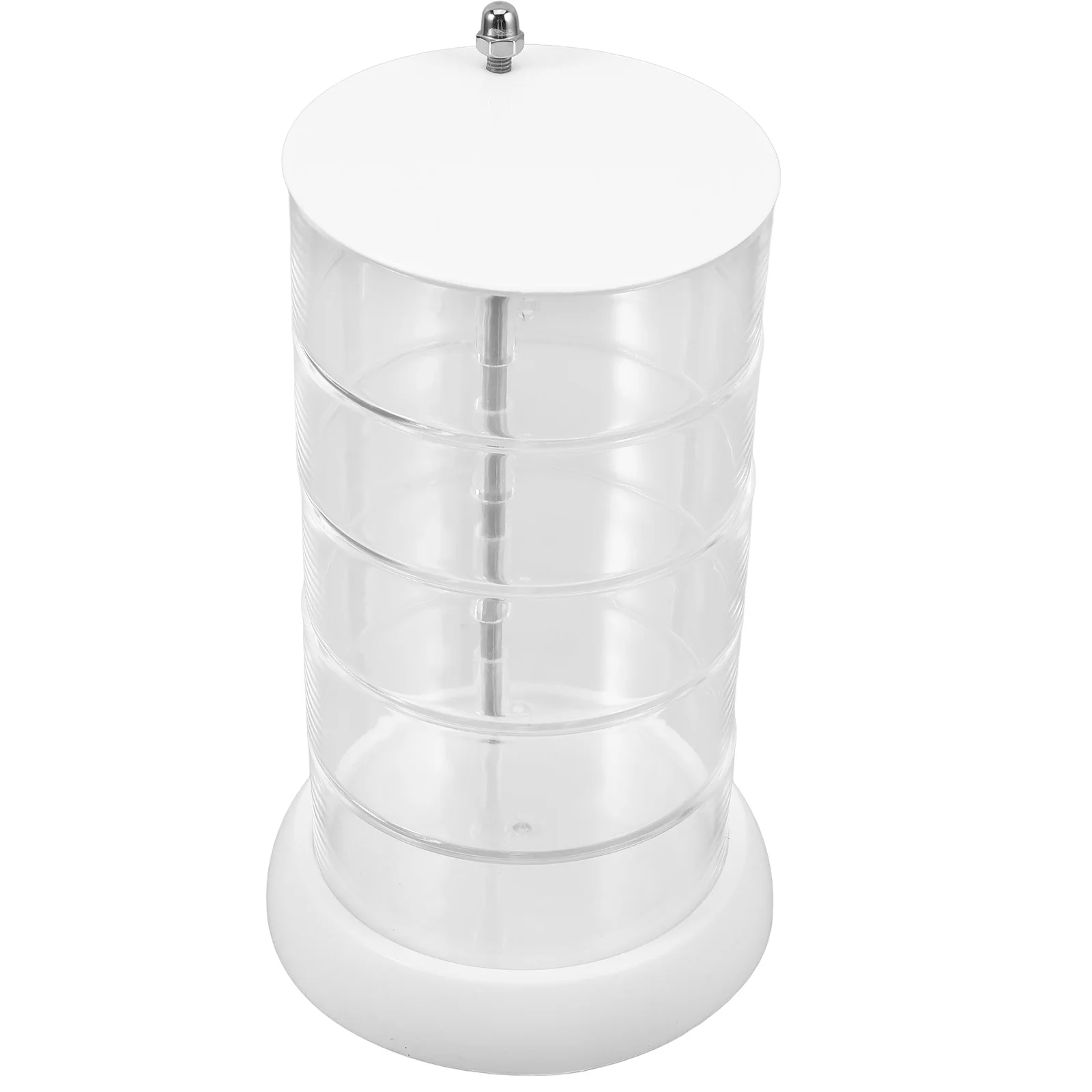 

Вращающийся ящик для хранения, 5-слойный прозрачный белый многофункциональный органайзер для ювелирных изделий, съемный, легко собираемый, пластиковый стеллаж для игрушек