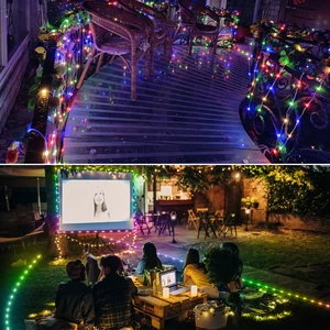 USB RGB Fairy String Light ، ضوء عيد الميلاد ، تطبيق Bluetooth ، جهاز التحكم عن بعد ، شجرة عيد الميلاد ، زخرفة إكليل ، 5 فولت ، 25 م ، 20 م ، 10 م أفضل 6 مصابيح LED ذكية لشجرة عيد الميلاد - رقم 1
