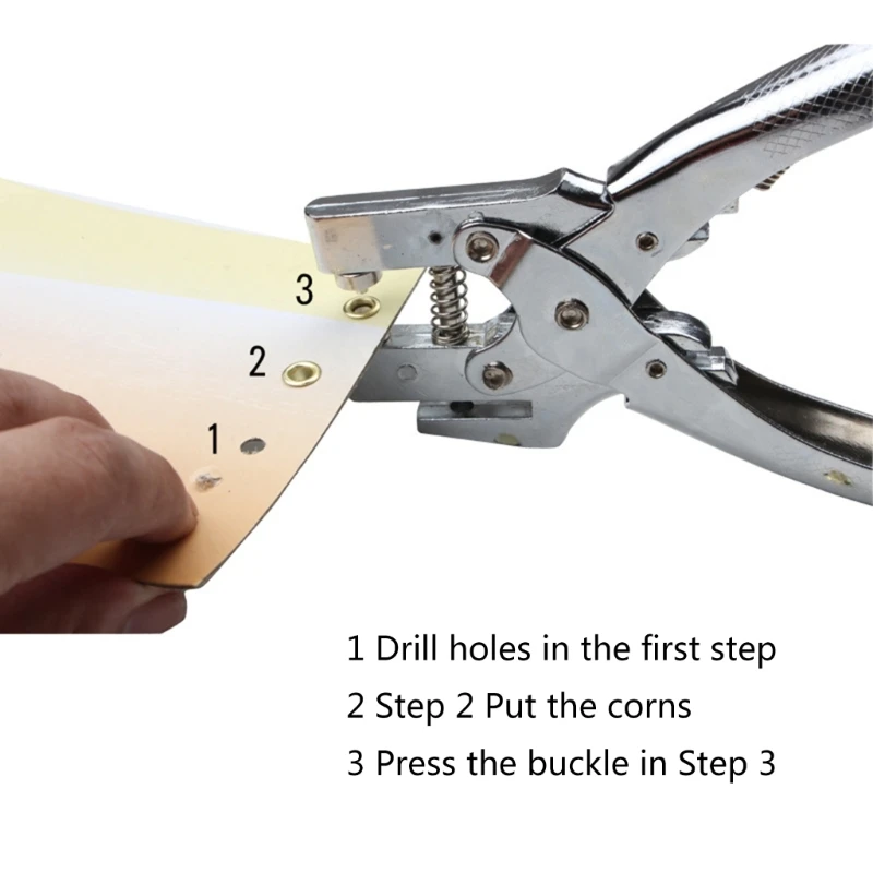 F92C LEATHER HOLE Puncher Tool Tool Eyelet Pliers Multi-ukuran kain revolving hole puncher untuk pita tangan kerajinan
