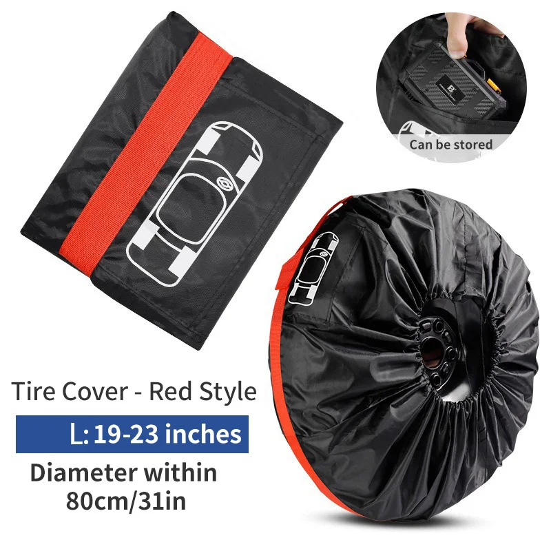 4pcs Car Spare Tire Cover Wheel Protection Outdoor Adventure Trailer Travel 13-18 Inch, 19-23 Inch Tire Cover Spare Tire Cover