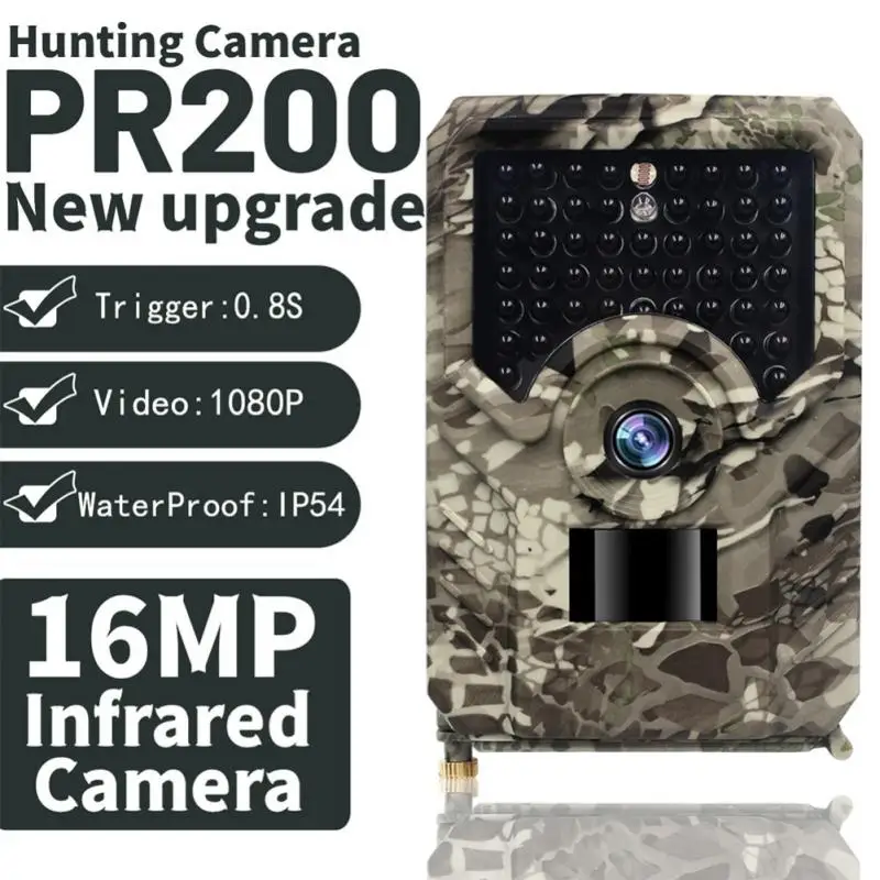 PR200 PRO Infrared Hunting Camera 26PCS 940nm Ir LED Tracking Camera IP54 Waterproof Wildlife Night Vision Photo Trap Scouting