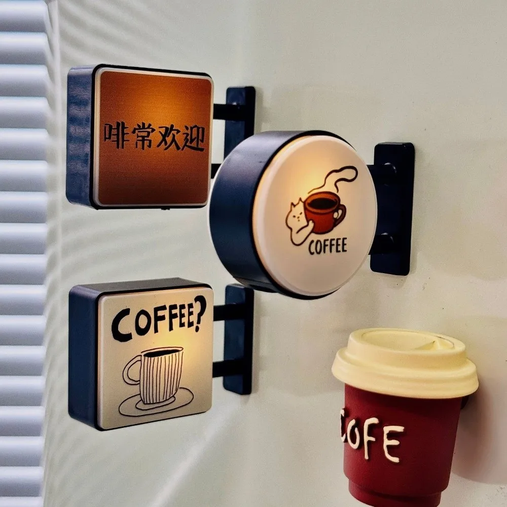Coffee Corner Light Sign Fridge Magnet LED Atmosphere Light Refrigerator Decoration Glowing Magnetic