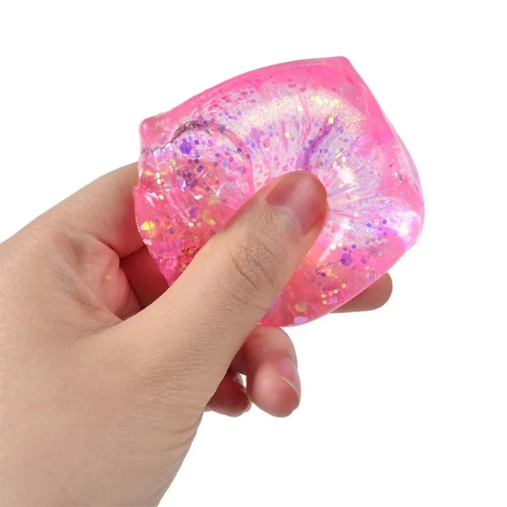 Polar Light Transparent Cube Fidget Toy Mochi Ice Block Glitter Colorful Simulated Tofu Fidget Toy TPR Block Colorful