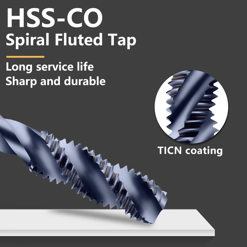 

GULING 1 шт. HSS-CO TICN покрытие для формования рулонных заостренных спиральных рифленых метчиков M1 M1.4 M2 M3 M4 M5 M6 M8 M10 M12 Машинные метчики для резьбы