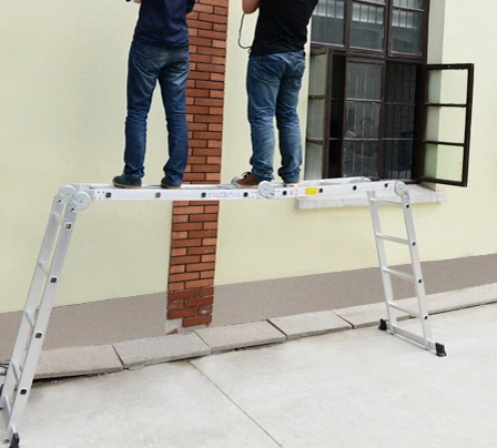 Thickened aluminum alloy multifunctional folding ladder, household herringbone ladder, telescopic lifting staircase