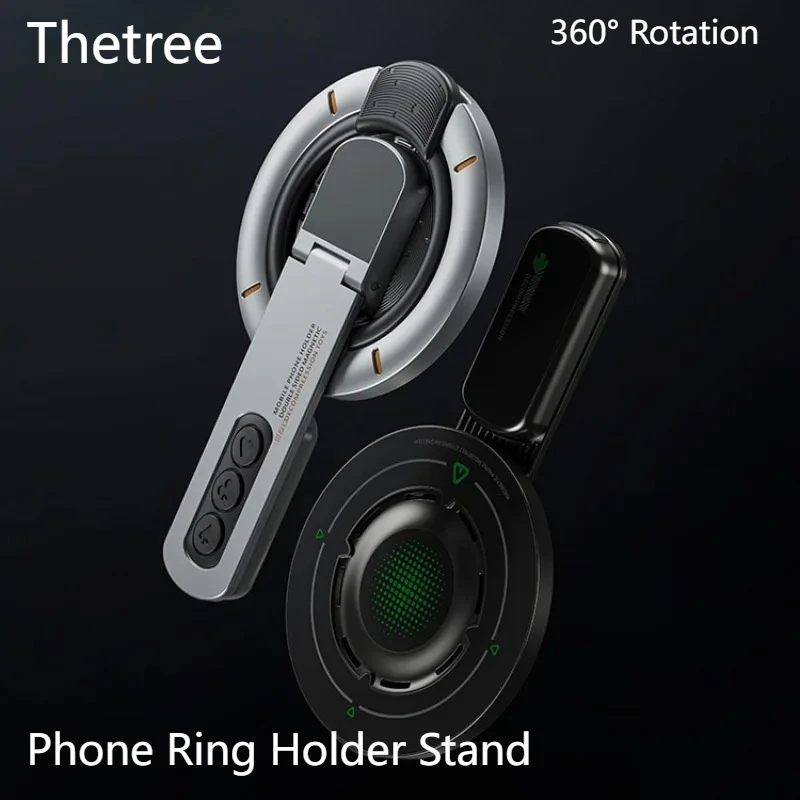 

Thetree Dual-Sided Magnetic Phone Stand with Ring Holder Magsafe Strong Magnet Rotatable Foldable & Portable Customized