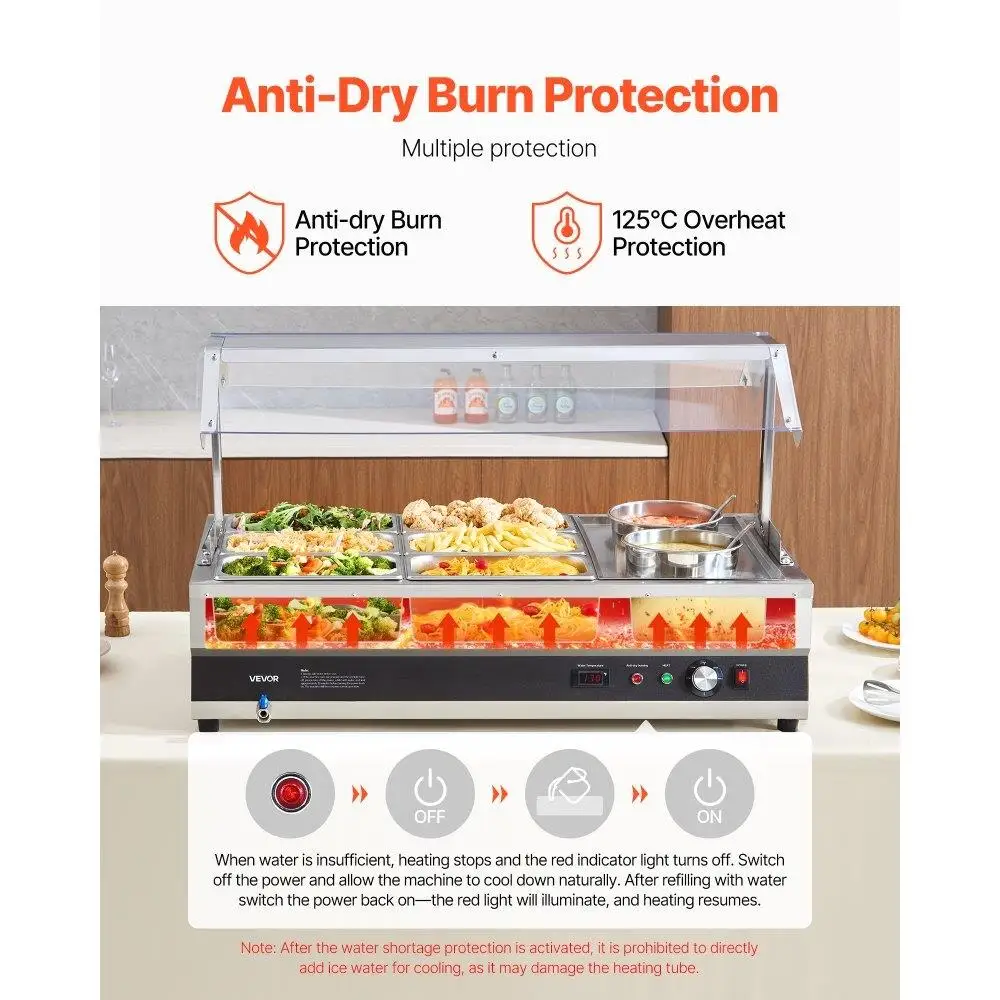 業務用スープウォーマー、2ポット6パン、レストランケータリングサービス向け