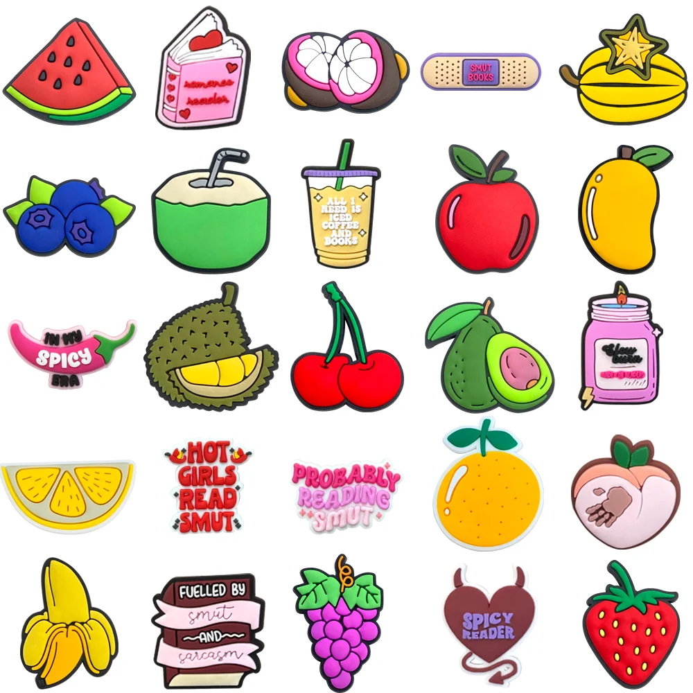 

25pcs/set Shoe Charms PVC Shoe Accessories Cartoon Fruits Decorations Women Men Children Unisex Gifts Christmas