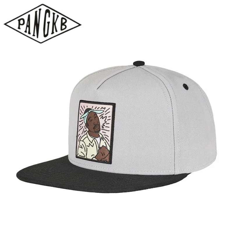 PANGKB-gorra de béisbol para hombre y mujer, gorro con cierre trasero, estilo hip hop, informal, para exteriores, 2 líneas, color gris