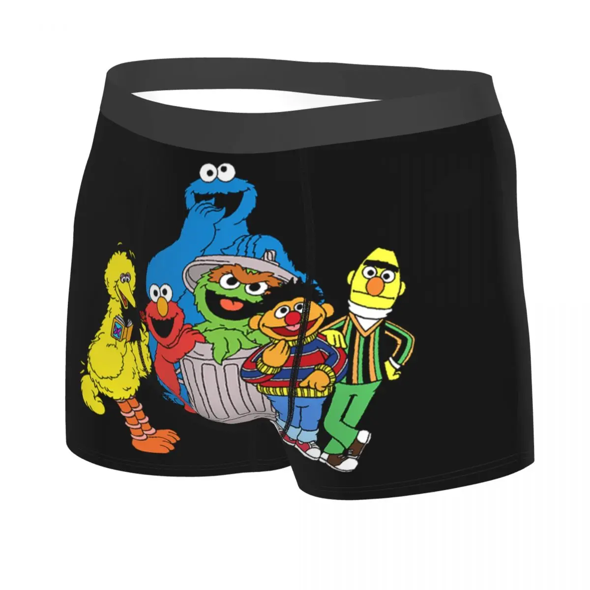 Custom Cartoon Underwear Male Print Customized Elmo Big Bird Boxer Shorts Panties Briefs Breathable Underpants