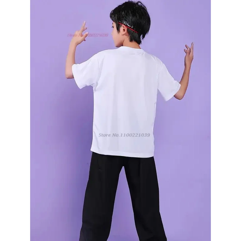 زي الووشو الصيني التقليدي لعام 2025 زي التنين الوطني مطبوع للأطفال زي تاي تشي الكونغفو قميص + فستان أطفال مع سروال داخلي زي فنون الدفاع عن النفس