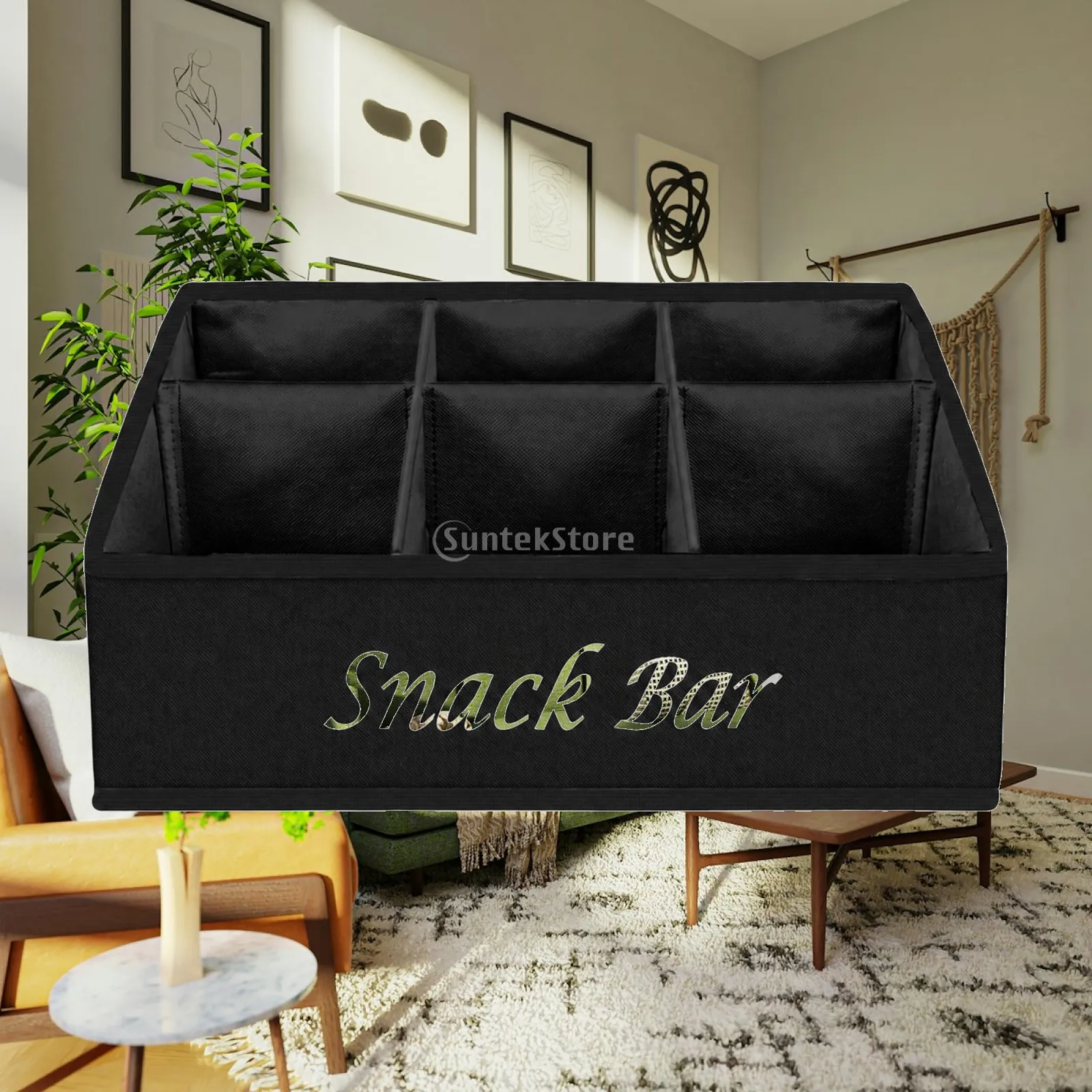 Collapsible Kitchen Storage Bin for Snack Packaging Beverage Bottles and Tea Bags