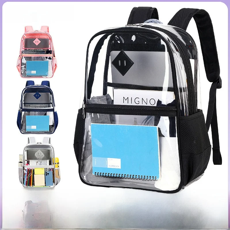 

Прозрачный вместительный водонепроницаемый рюкзак для старшеклассников, двойная сумка через плечо, товары для трансграничной торговли