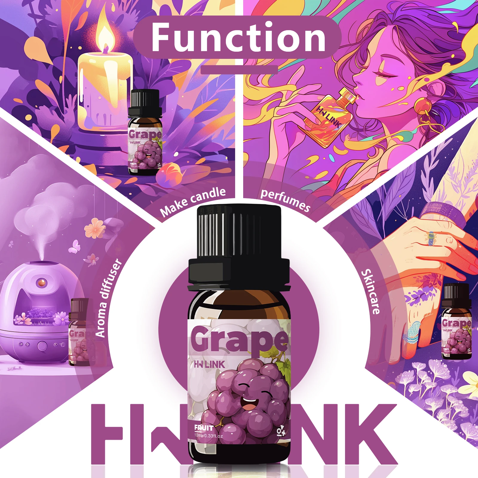 Grape Essential Oil 10ml Perfumes Women Grape Fragrance Oils For Aromatherapy Diffusers Home Yoga Skin Care Diy Candle And Soap