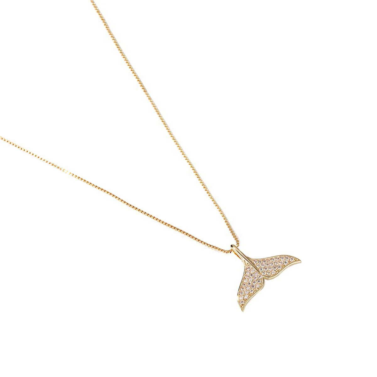

1pc Dolphin Tail Necklace Golden Simple Elegant Women Jewelry Pendant Lightweight Anti-Rust Corrosion Resistant Comfortable Wear