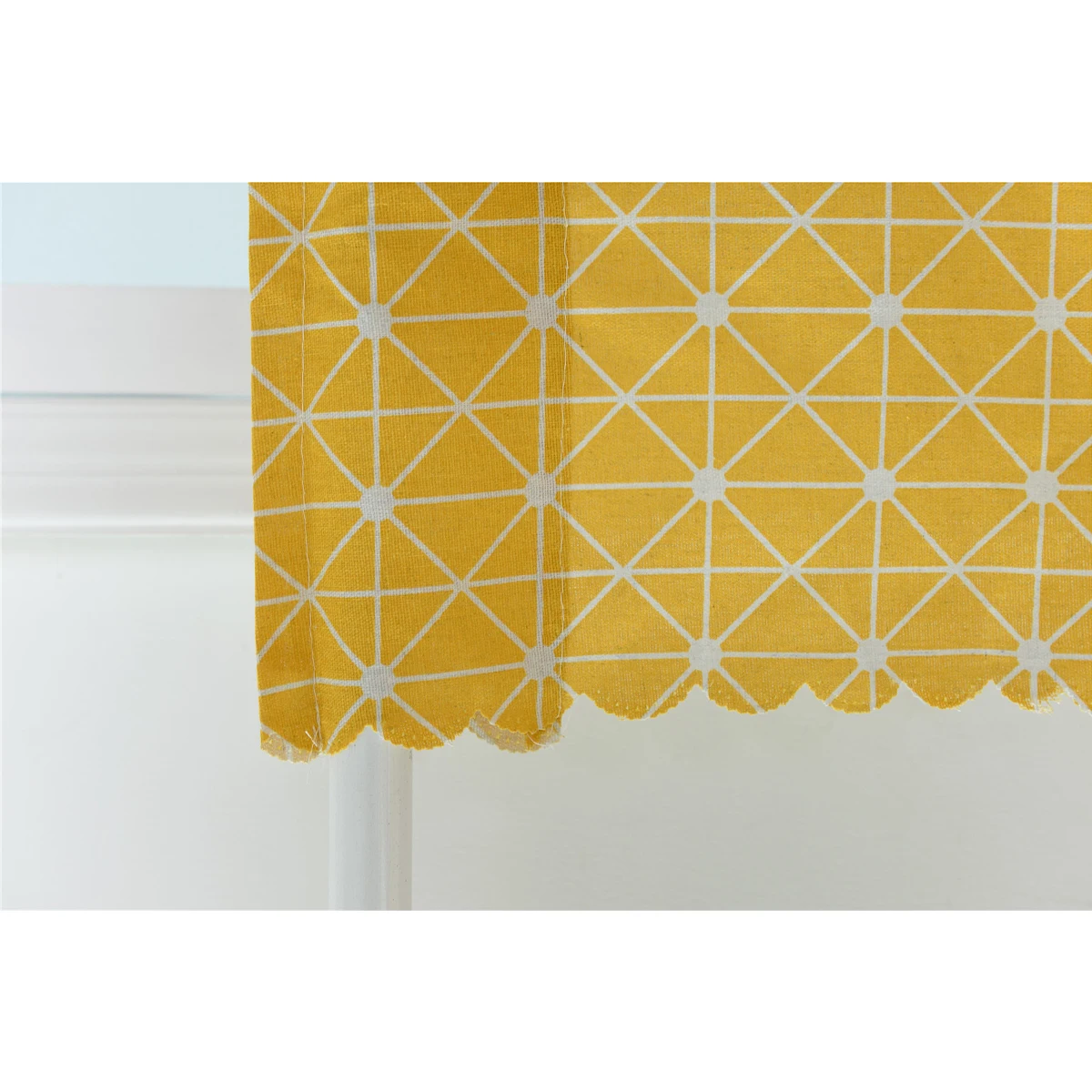 

Yellow Grid Short Curtain Coffee Kitchen Curtains Small and Fresh Cafe Home Door