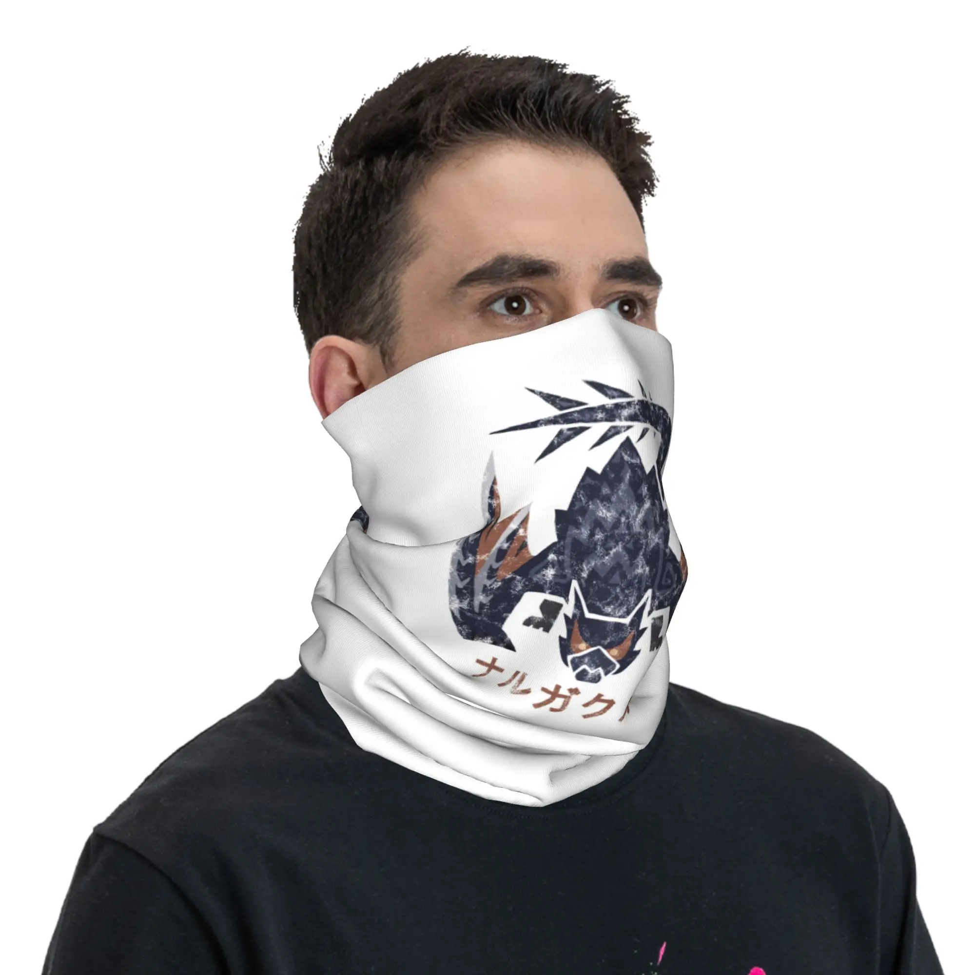 Monster Hunter World Iceborne Nargacuga Kanji Icon Bandana Neck Gaiter Printed Wrap Scarf Headband Outdoor Sports Unisex Adult