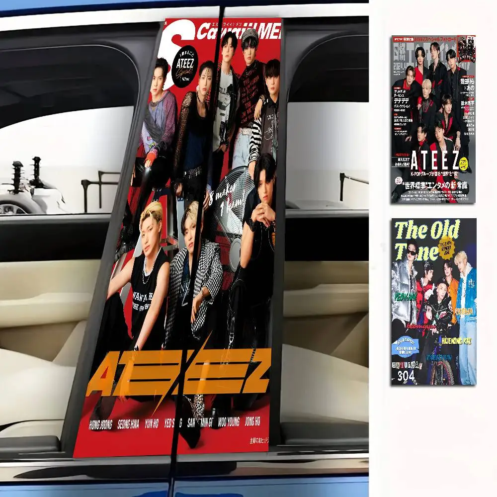 

A-ATEEZ KPOP автомобильные наклейки авто B столб водостойкая центральная колонна крышка царапины двери автомобиля наклейки на столб украшения