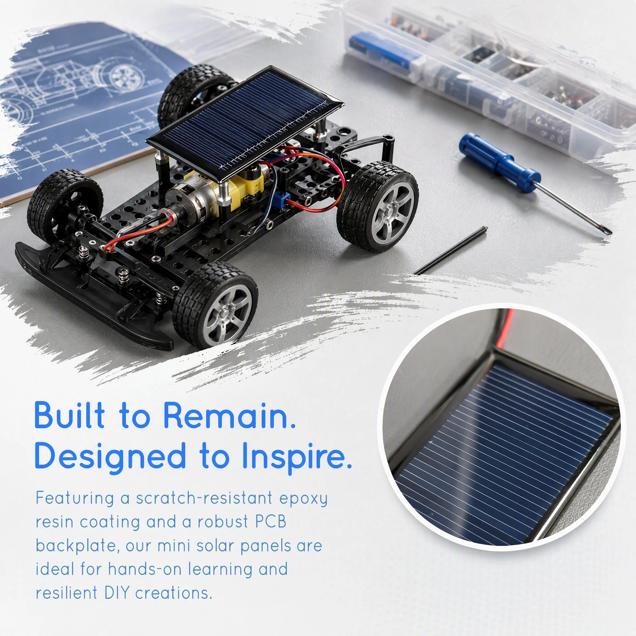ZINIKIF 10 Stück 3V 90mA Epoxidharz-Solarmodule, 62*36mm, können in Reihe oder parallel geschaltet werden, für DIY-Spielzeug-Bildungszwecke – Detail 3