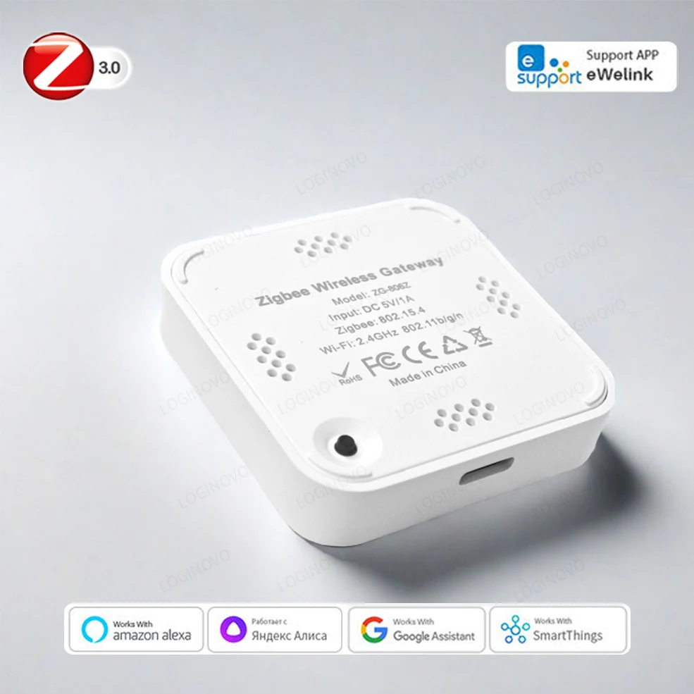 Ewelink ZigBee 3.0 Smart Hub, Wireless Gateway Bridge for App Voice Remote Control, Works with Alexa Google Home Assistant