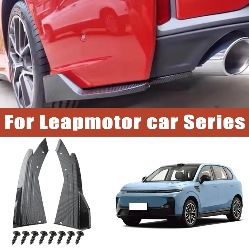 

2pcs Rear Bumper Spoiler Lip Splitter Diffuser Anti-Crash Winglet Car Mod For Leapmotor T03 S01 C11 C10 C16 T03L E10 A10 D199