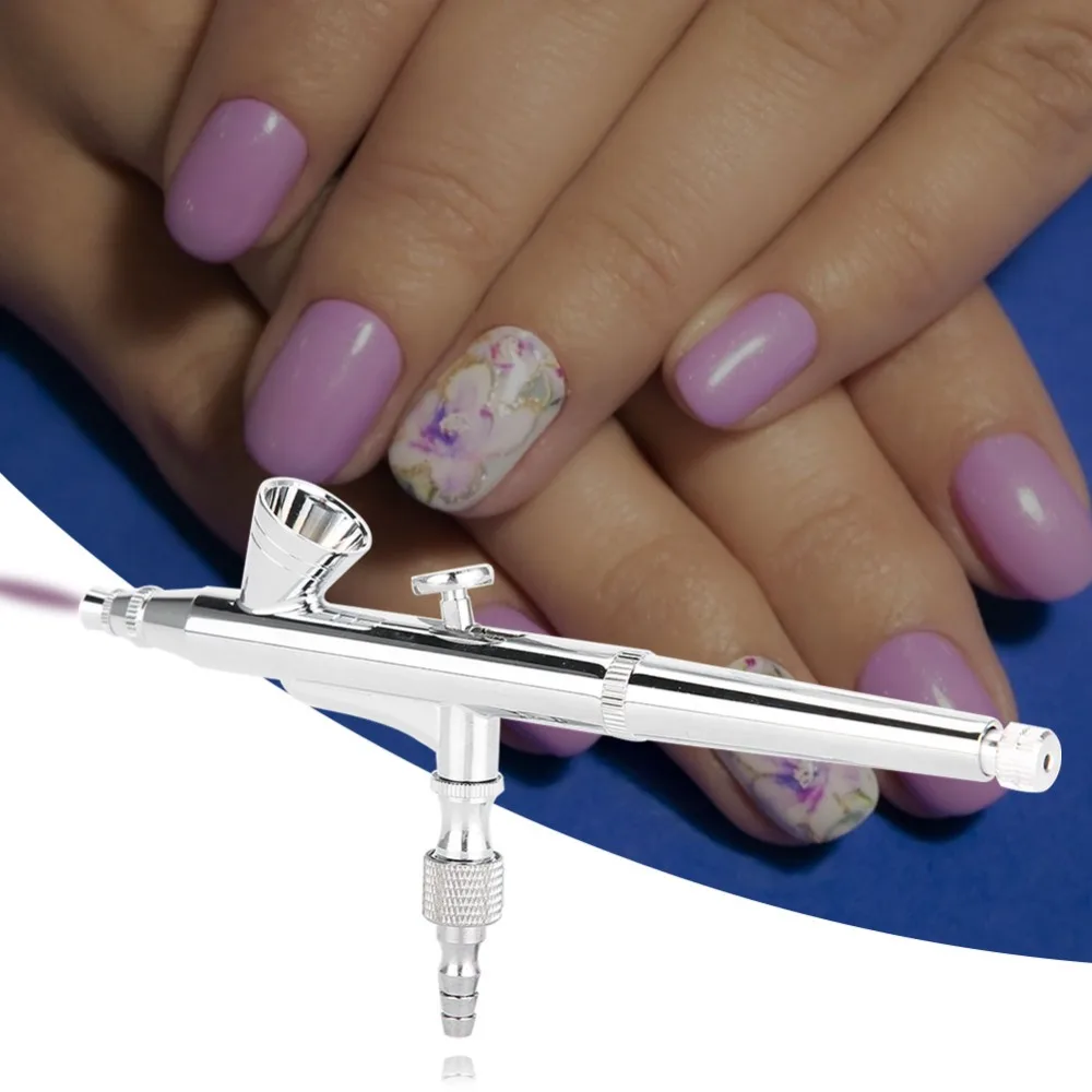 

0.2Mm Nozzle Size Pen Air Brush Dual Action Control Structure 2Cc Fluid Cup Capacity Double-Action Airbrush Silver