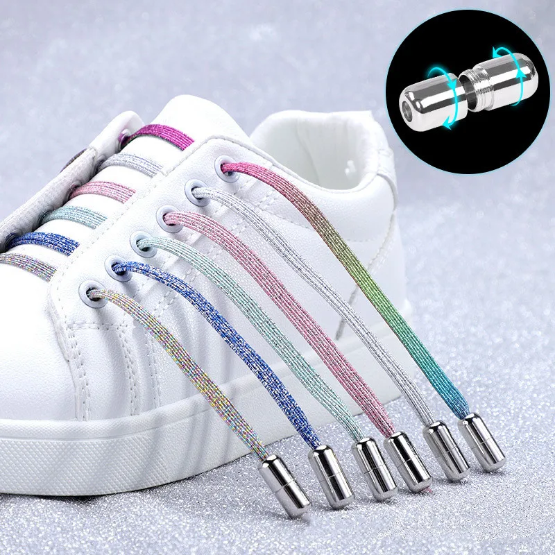 No tie Shoe laces Elastic laces Sneakers Round Shoelaces without ties Quick Shoelace for Shoes Kids Adult One Size fits All shoe