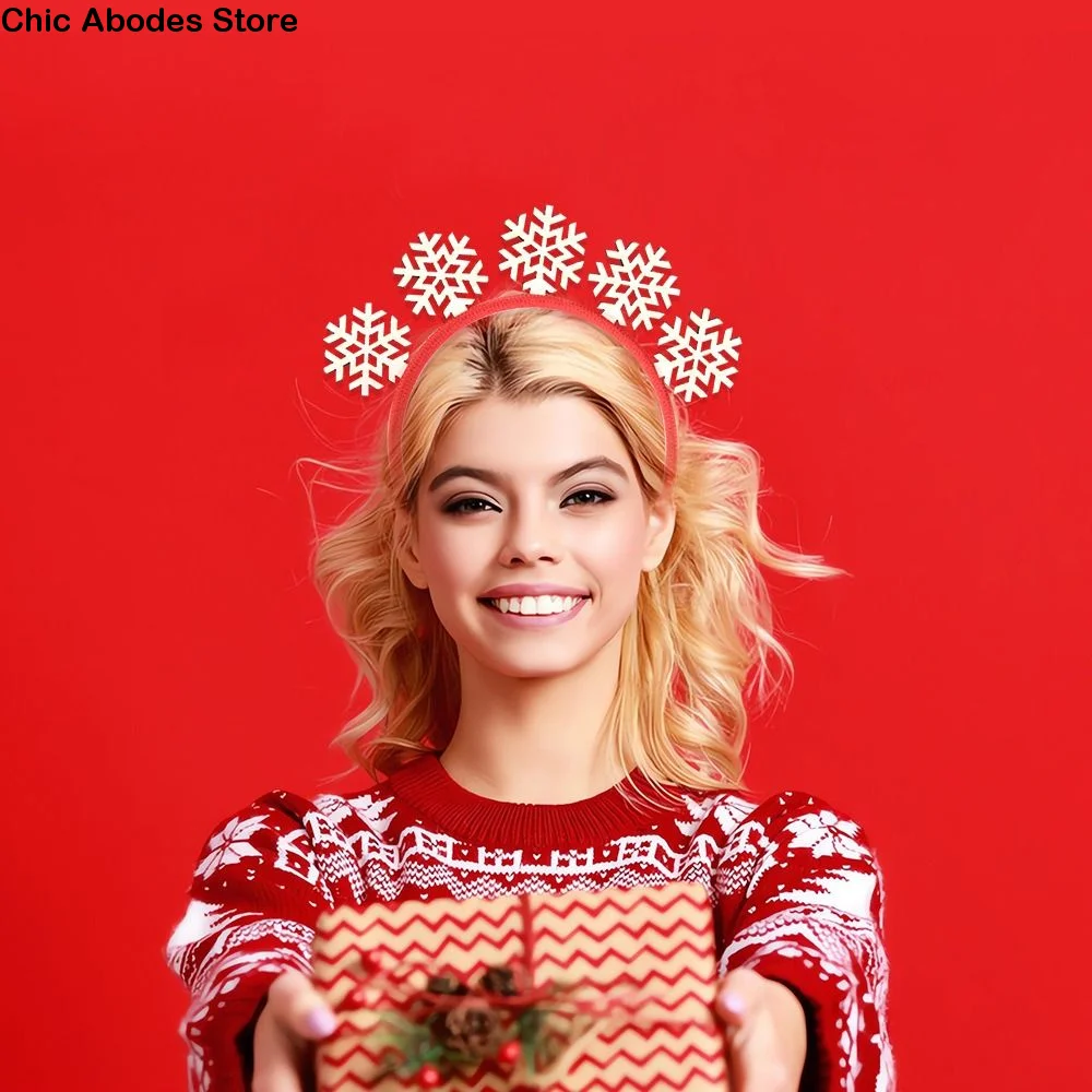 

Cute Christmas Headbands Elf Christmas Tree Wear-resistant Christmas Hair Hoop Exquisite Reindeer Cosplay Headbands