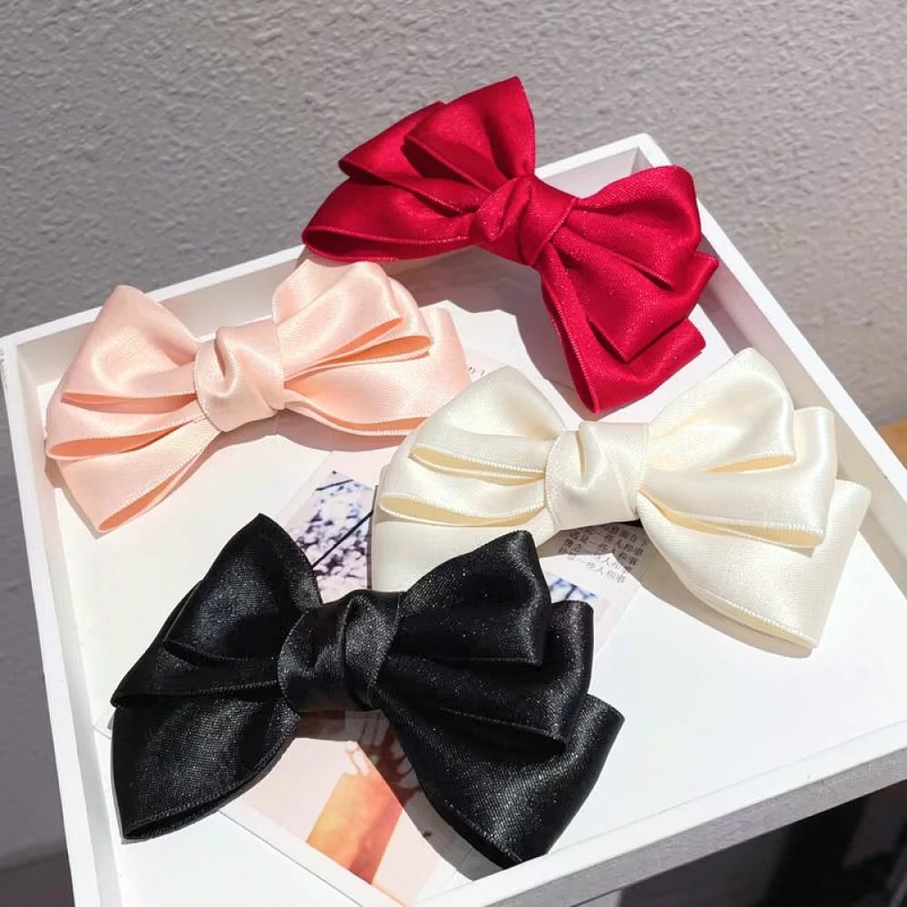Cute Multi Layer Bowknot Hairpin Soft Cotton Ribbon Barrettes For Teenage Girls Sweet Princess Accessories