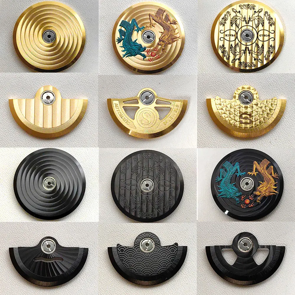 Золотой автоматический ротор NH35, роторный молоток, часть, подходит для NH36 NH38 NH39 7S26 NH35, ротор с вращающимся грузом