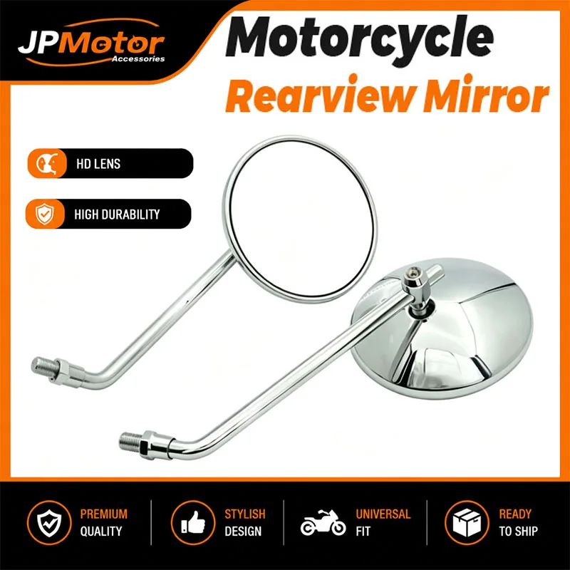 M8 M10 Universal-Rückspiegel für GSX-S750 GSX-S1000 V-Strom, Chrom, runde Motorradspiegel, Roller, E-Bike, Motorradteile – Detail 2