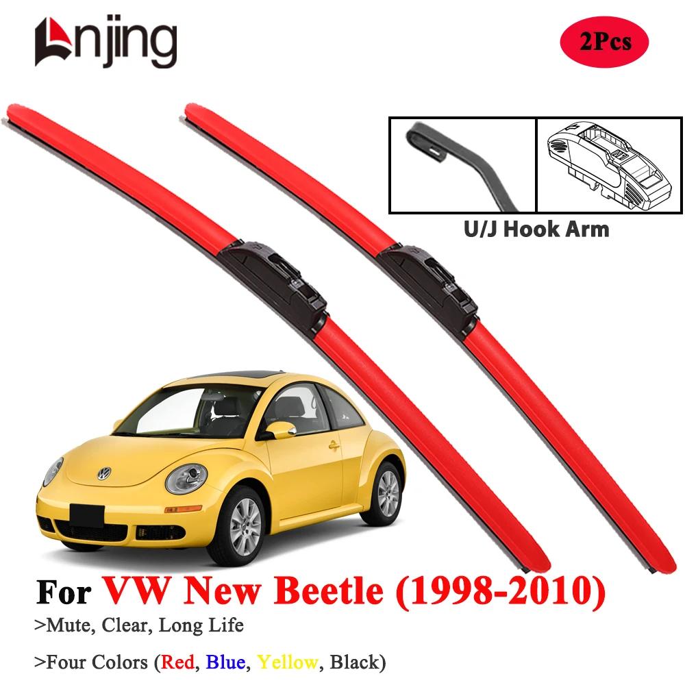 

LNJING Colorful Wiper Blades For VW Volkswagen New Beetle Convertible 1998-2010