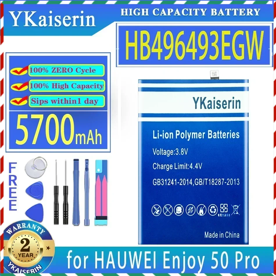 

YKaiserin 5700mAh Replacement Battery HB496493EGW for HAUWEI Enjoy 50 Pro Enjoy50 Pro CTR-AL00/50Z EVE-AL00 50Pro Mobile Phone