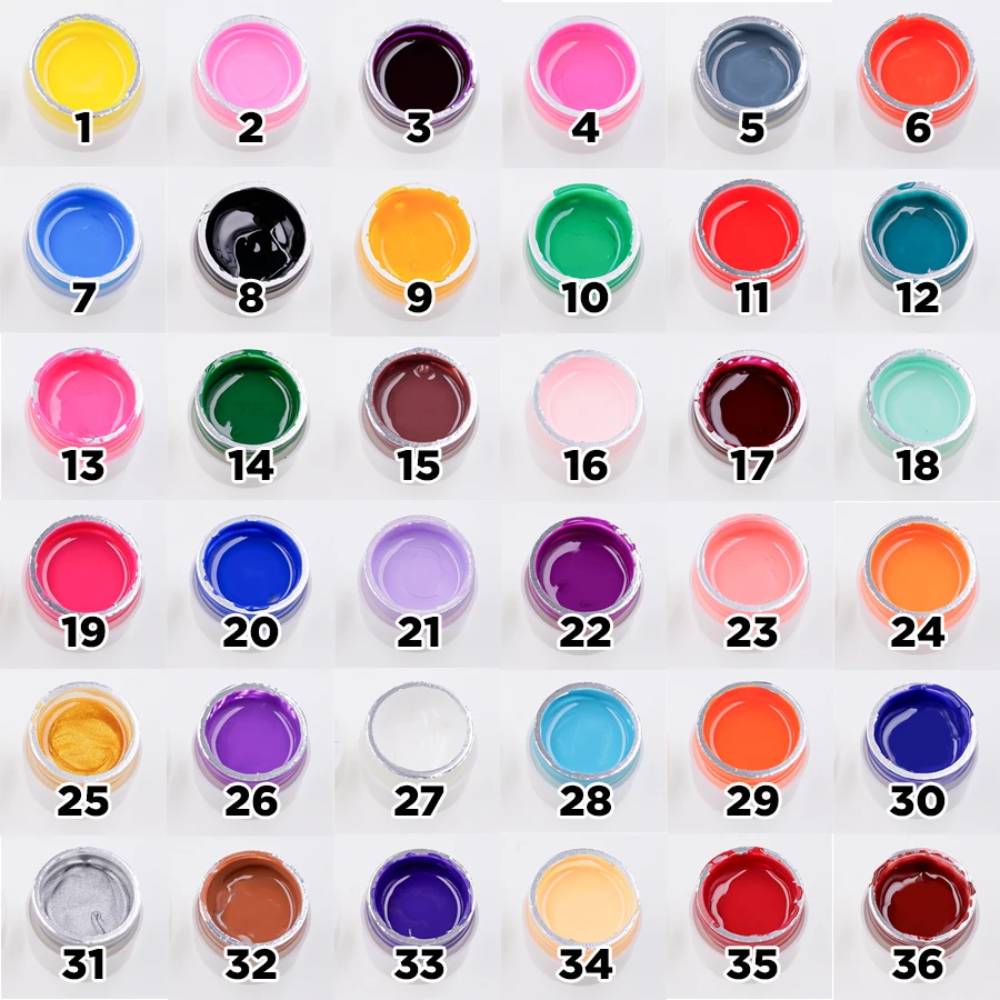 36 Color Nail Polish Nail Art Pigment Set UV Gel Builder Polish Solid Glue Extension Gel Colorful UV Polish