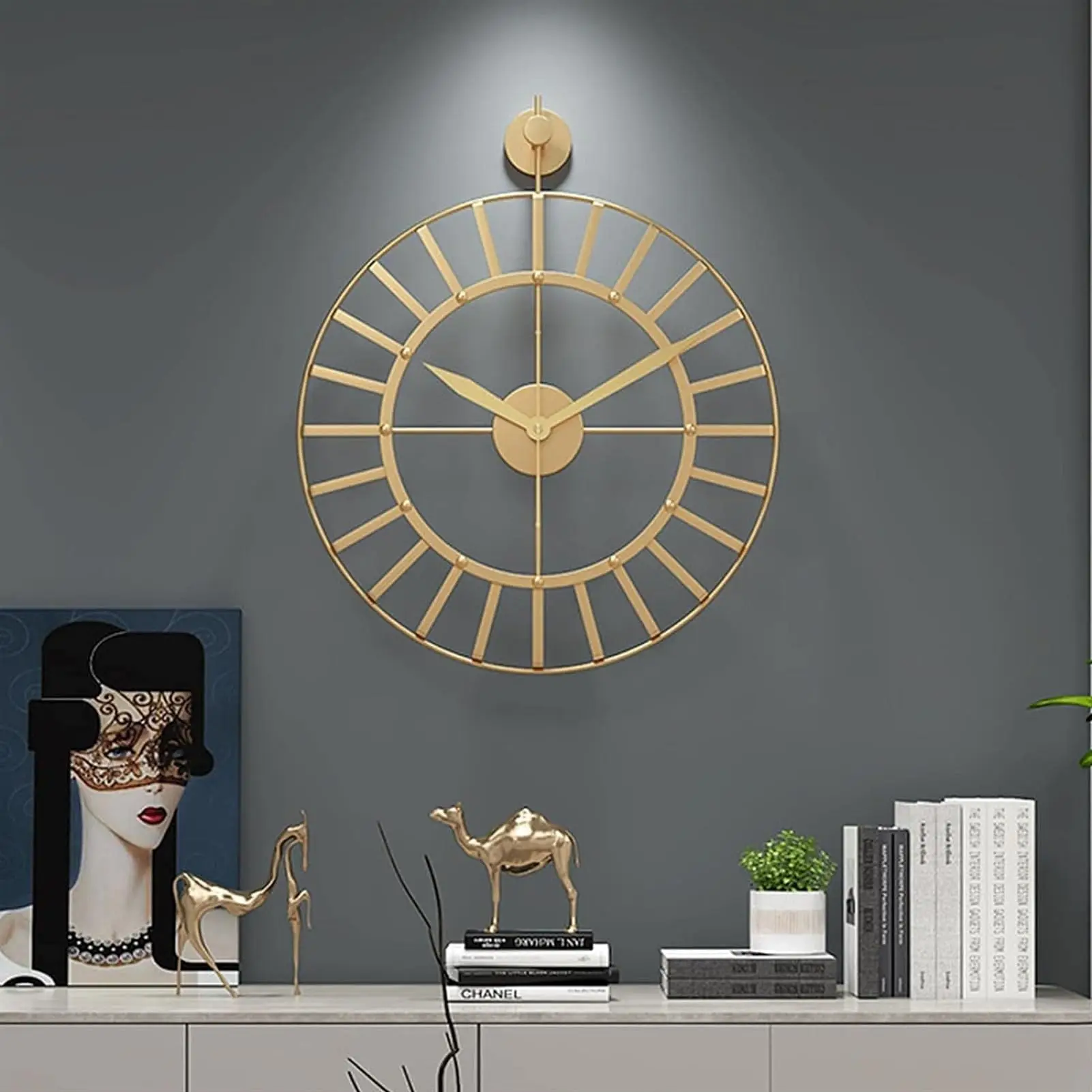 

50cm Creative Silent Wall Clock Precise Sweep Seconds Silent Wall Art Clocks Living Room Bedroom Office Library Wall Decorations